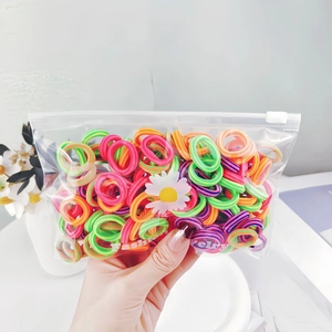 Colorful cotton hair ties for babies in daisy printed frosted zipper packaging