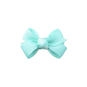 Barrette à nœud en ruban gros-grain vert menthe clair pour bébés et enfants