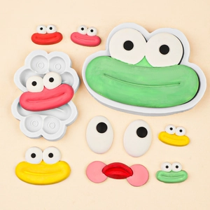 Moule en silicone avec bouche et yeux rigolos pour résine et fondant, artisanat DIY