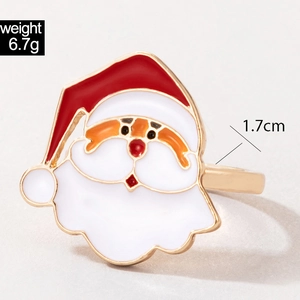 Detail of Santa Claus enamel ring showing 1.7cm diameter and 6.7g weight parameters