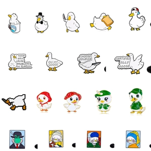 Cartoon Duck Enamel Brooch Pin Alloy Funny Animal Badge For Backpack Clothing Decor Cute Meme Jewelry For Women Men