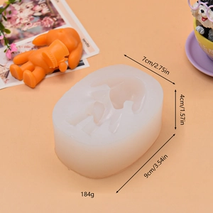 Bunny rabbit silicone mold for DIY aroma stones and handmade soap casting 9x7cm