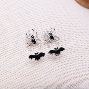 Orecchini Halloween Lega Smalto Ragno Pipistrello Gioielli Gotici Con Perno In Acciaio Inossidabile Per Donna