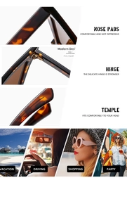 Detailed close-up of tortoise frame cat-eye sunglasses with hinge and nose pad features