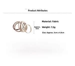 Detail of 5-piece earthy tone elastic hair scrunchies made from premium knitted fabric