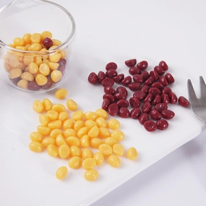 Miniature chestnut models in yellow and dark red for DIY craft and micro landscape scenes