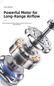 Detail view of the high-performance motor and copper winding for powerful airflow