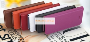 Group display of premium leather flip phone cases in six colors on a magazine background