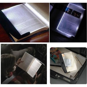 Portable LED book light for night reading with transparent panel for eye protection