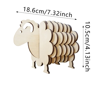 Minimalist wooden sheep coaster set decorative ornament for table 18.6cm by 10.5cm