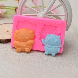Cute Panda Silicone Mold Pink DIY Handmade Baking Tool For Cake Decoration Fondant Chocolate Candle Plaster