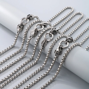 Herren Edelstahl Halskette Löwe Drache Schlange Totenkopf Hip Hop Streetwear Polierte Venezianerkette Schmuck