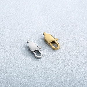 Polished stainless steel lobster clasps in gold and silver finish for jewelry making