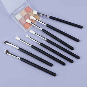 8pcs professional eye makeup brush set with 9-color neutral eyeshadow palette kit