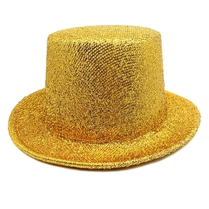 Classic gold glitter top hat for gentleman costume parties and stage performances