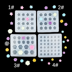 Set mini stampi in silicone con forme di stelle fiori zampe di gatto e ciliegi per il fai-da-te