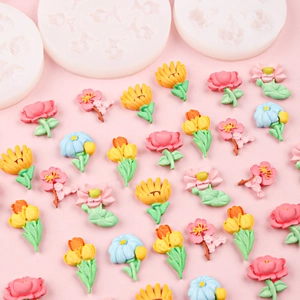 Stampi in silicone per resina epossidica con forme di girasole, tulipano e rosa DIY