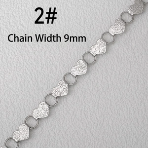 9mm silver heart link stainless steel chain for handmade DIY jewelry and accessory making