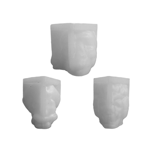Lot de 3 moules en silicone crâne de pirate pour bougies parfumées et plâtres DIY