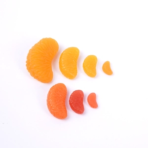 Set aus realistischen PVC-Miniatur-Orangenstücken mit Textur für DIY-Bastelarbeiten