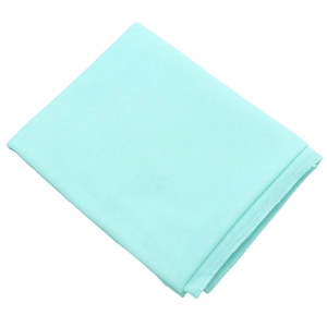 Detail of light blue mercerized cotton jersey scarf showing soft fabric texture