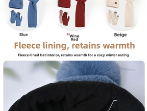 Detailed view of the thick black fleece lining on a winter knit beanie for extra warmth