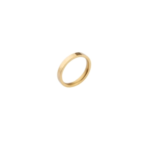 Minimalist gold titanium steel ring with brushed finish and 3mm mirror polished edge