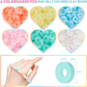 Détail de 6000 perles en argile gelée de 6mm en 6 couleurs pour la création de bijoux DIY