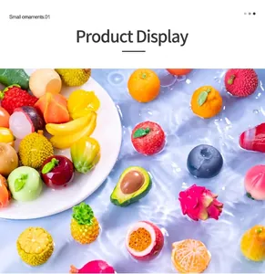Accesorios de fruta simulada de resina en miniatura para manualidades DIY y decoración.
