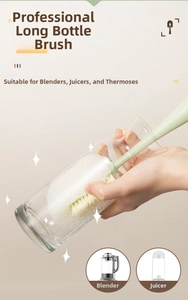 Long-handle bottle brush for cleaning deep blenders and juice containers