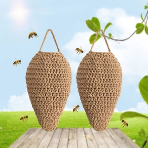 Bohemian handmade woven cotton rope hanging basket for storage and fruit decor