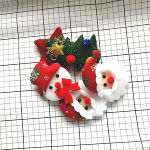 Christmas DIY Decoration Patch Santa Claus Tree Star Reindeer Antlers Felt Sequin Glitter Cloth Craft For Hair Clip Clothing