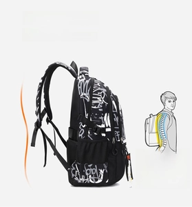 Ergonomic side view showing breathable mesh pockets and thick shoulder straps for comfort