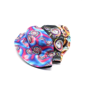 3D printed black hole starry sky bucket hat with reversible spiral pattern design