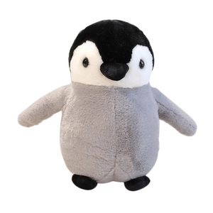 Cute round penguin plush toy with soft black and white fur, perfect for kids sleeping comfort