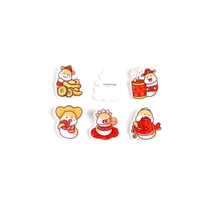 Lot de broches de hamster du zodiaque pour le Nouvel An avec épingles de sûreté