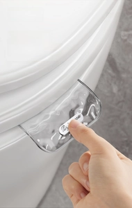 Hygienic toilet seat lifter handle with elegant transparent water ripple texture design