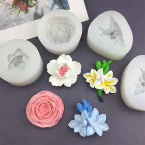 Moule En Silicone Fleur Renoncule Fleur De Cerisier Bouquet De Frésia Pâtisserie Gâteau Savon Bougie Artisanat Souple Démoulage Facile