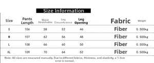 Detailed size chart for women's hoodie and pants set including waist and length measurements