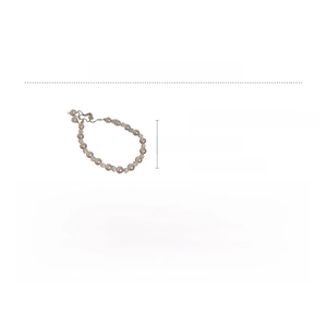 Détail d'un bracelet en perles roses et sphères de strass avec dimensions indiquées