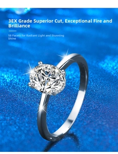 Macro view of oval cut moissanite ring with 3EX cut grade and 58 facets detail