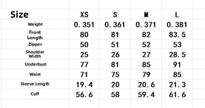 Detailed size guide table for vintage jacquard mini dress with ruffle sleeves