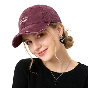 Berretto Da Baseball Cotone Lavato Design Distressed Ricamo Regolabile Cappello Retro Hip Hop Per Uomo E Donna