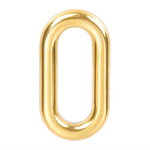 Polished 18k gold plated oval stainless steel link for DIY jewelry making and necklace