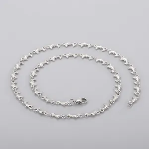 Titanium Stainless Steel Dolphin Link Necklace For Women Men Unisex Silver Color Dolphin Shaped Animal Chain Necklace Fashion Jewelry