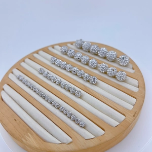 Sparkling silver full cubic zirconia pave disco ball beads for DIY jewelry in four sizes