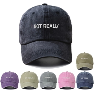 Washed Cotton Baseball Cap Not Really Embroidery Adjustable Vintage Sun Hat Breathable Outdoor For Men Women
