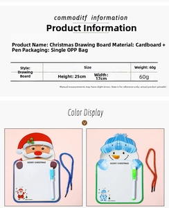 Specifications of Christmas double-sided drawing board with Santa and Snowman designs