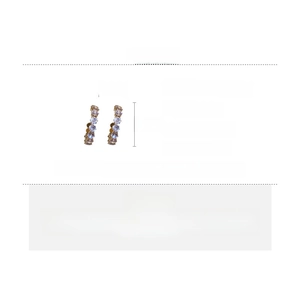 Detailed view of rhinestone hoop earrings showing 3.8cm size and silver needle alloy material