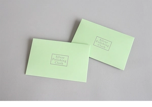 Mint green silver polishing cloth in premium envelope packaging for jewelry care